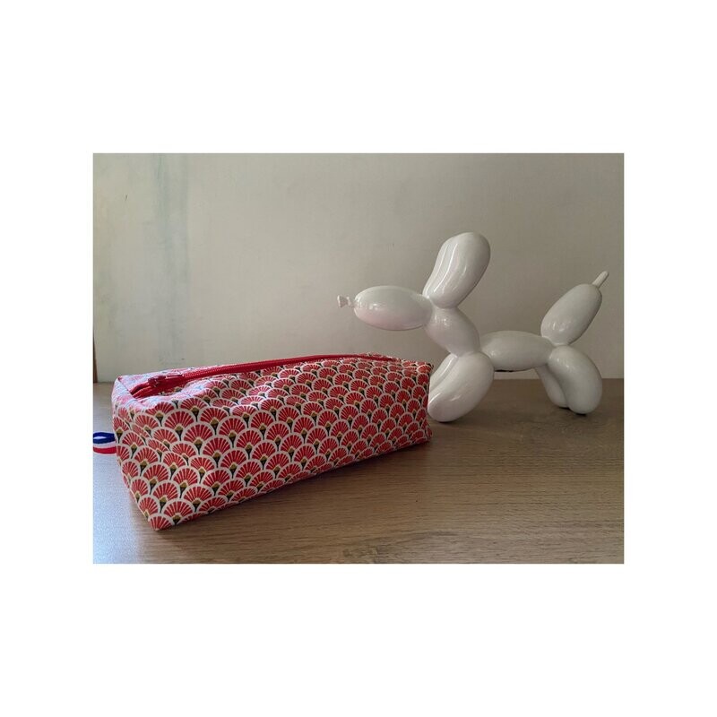 Trousse d'école à motifs géométriques rouges