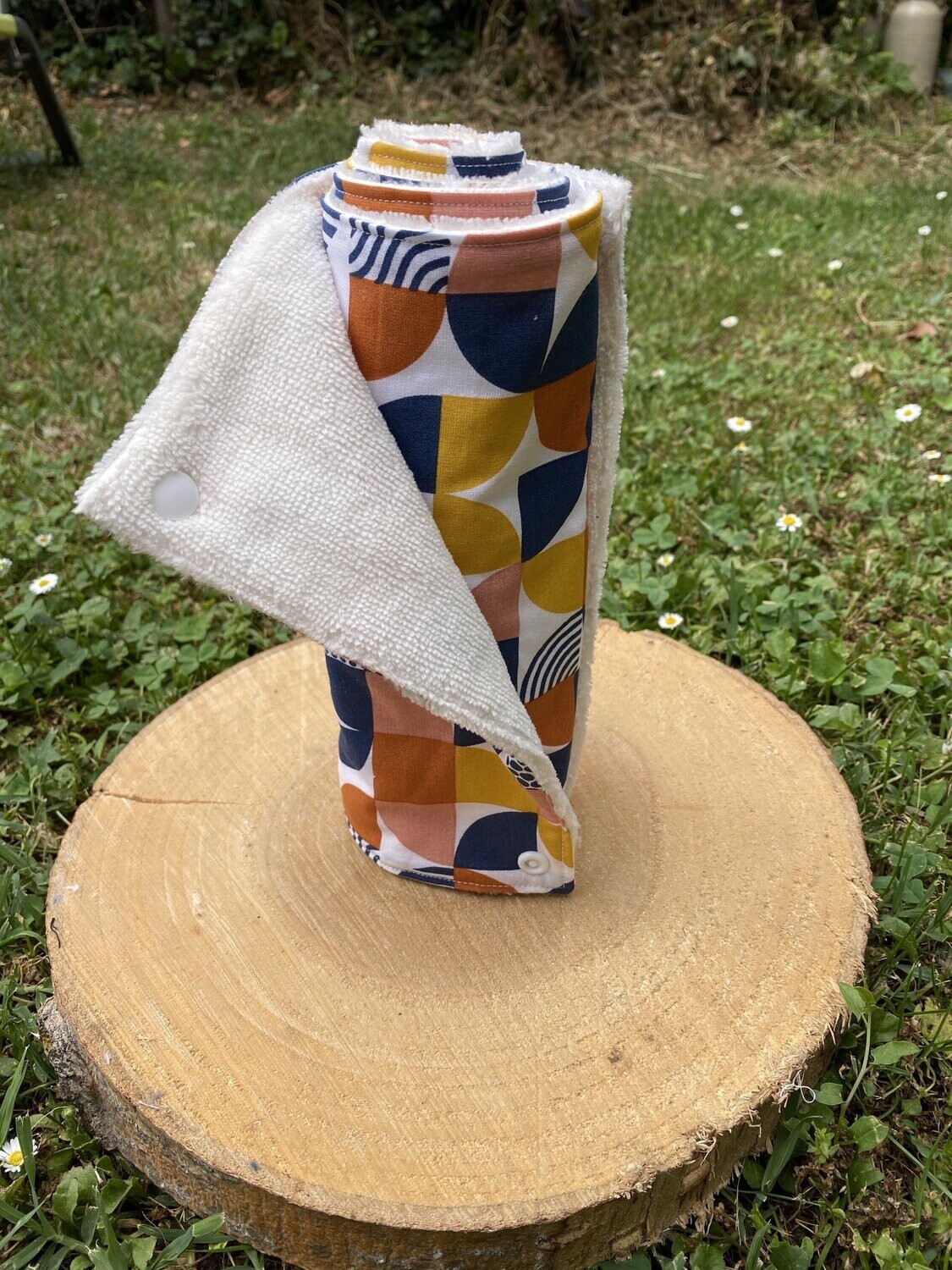 Rouleau de 5 feuilles essuie-tout lavables à motifs géométriques vintage