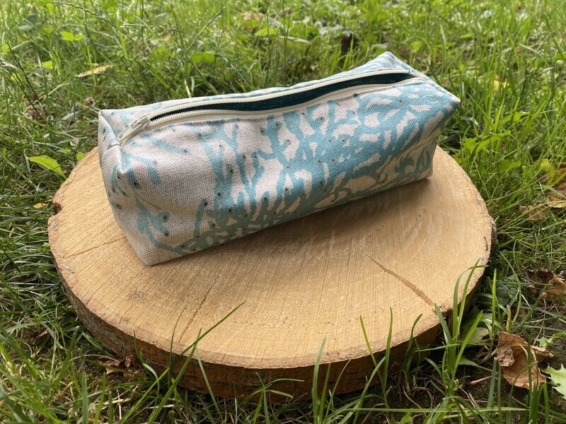 Trousse d'école à motifs algues bleus clairs
