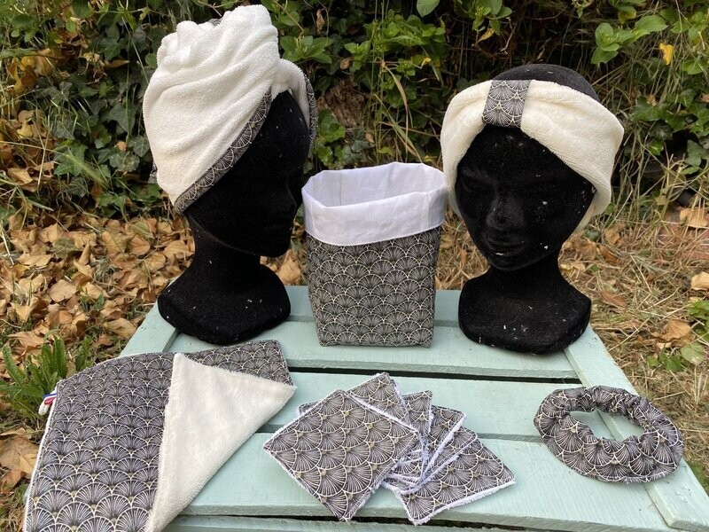 Ensemble de soin, motif noir
