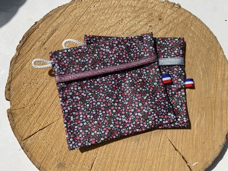 Pochette enduite à fleurs