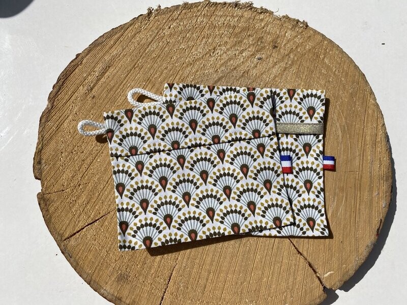 Pochette enduite à motifs "éventails"