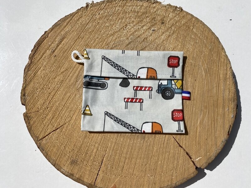 Pochette enduite à motifs "travaux"