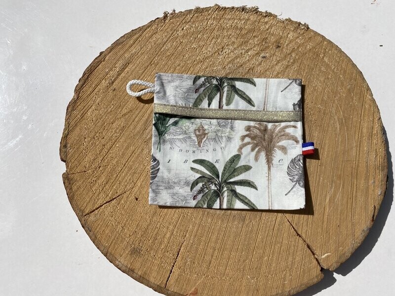 Pochette enduite à motifs "voyage"