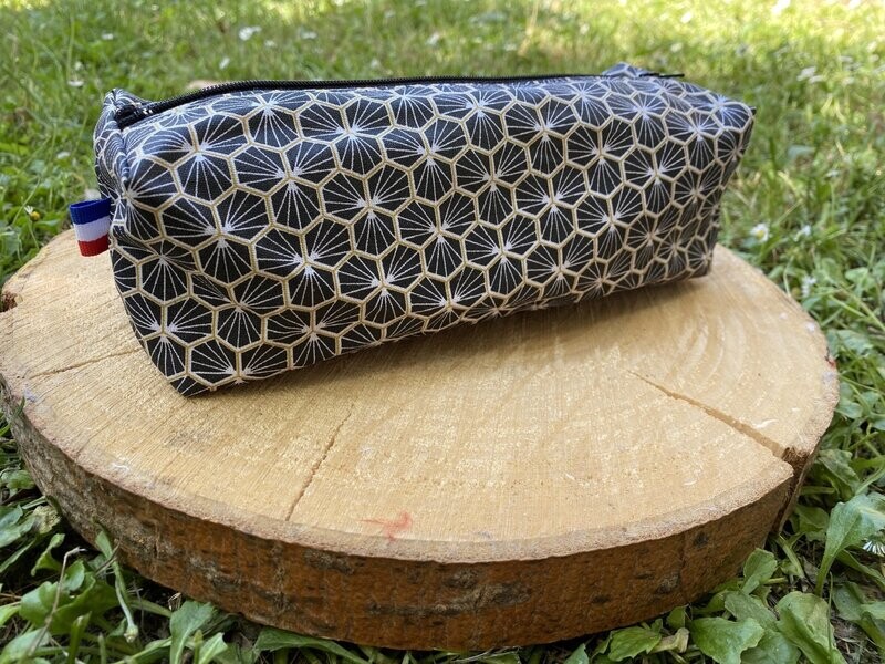Trousse d'école à motifs géométriques noirs