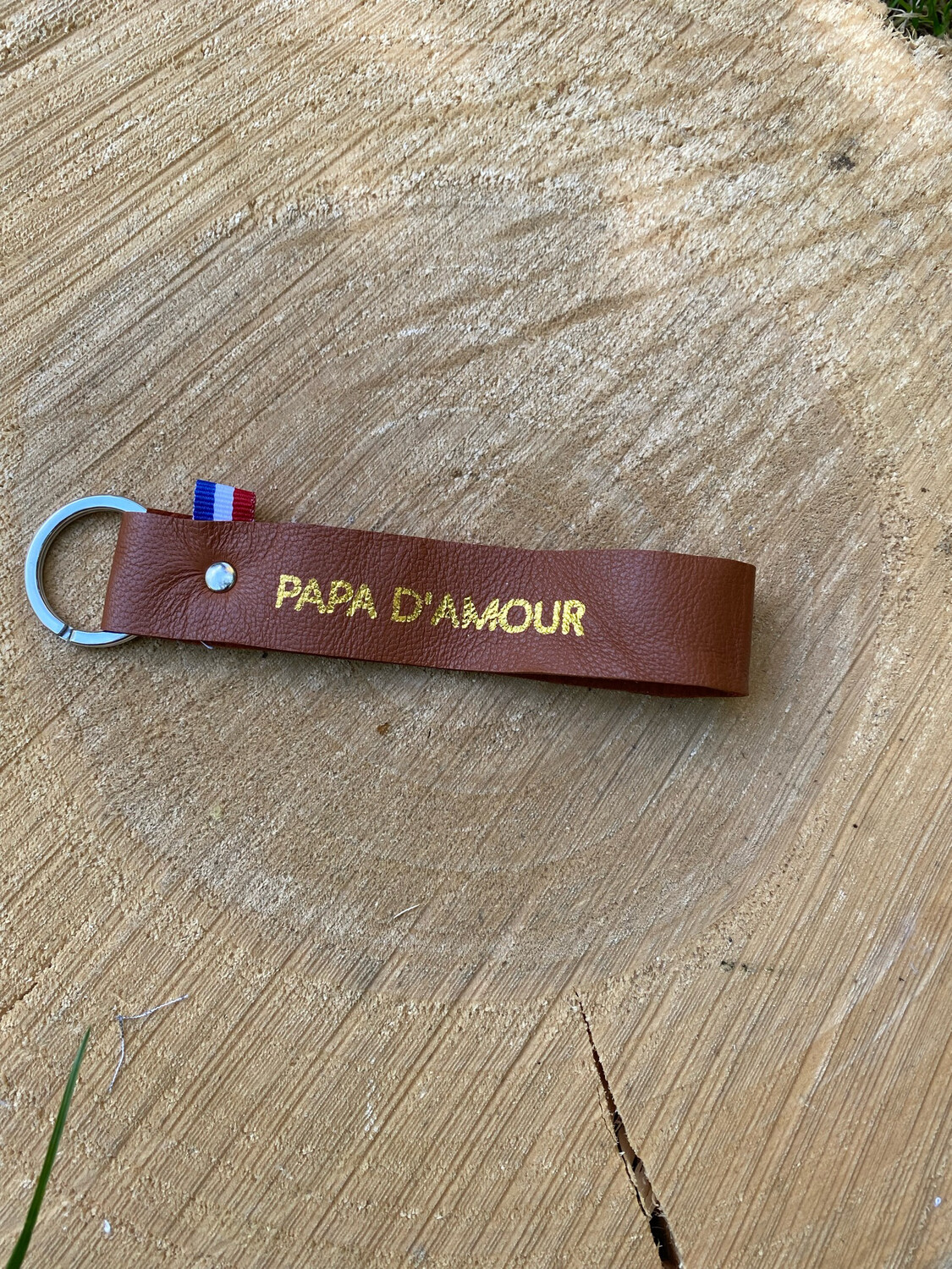 Porte clé en cuir « PAPA D’AMOUR »