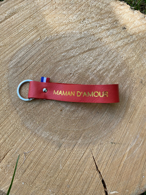 Porte clé en cuir « MAMAN D’AMOUR »