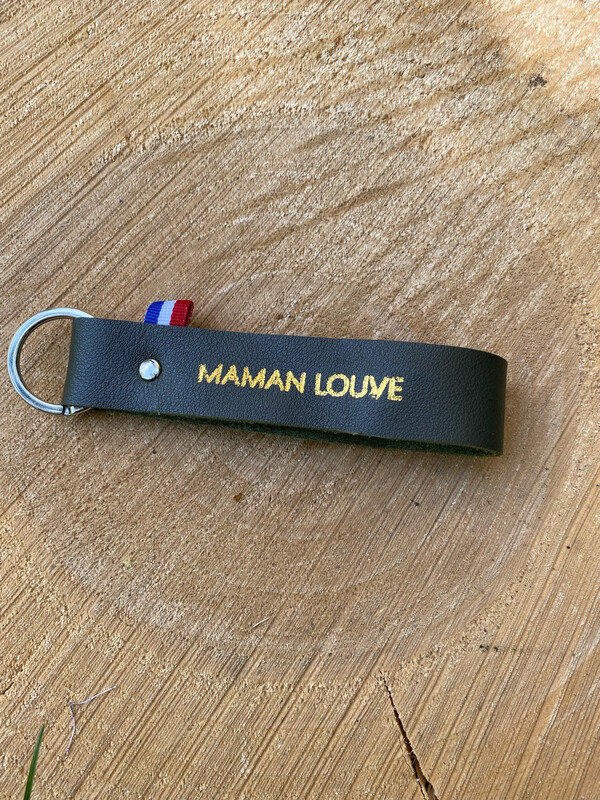 Porte clé en cuir « MAMAN LOUVE »