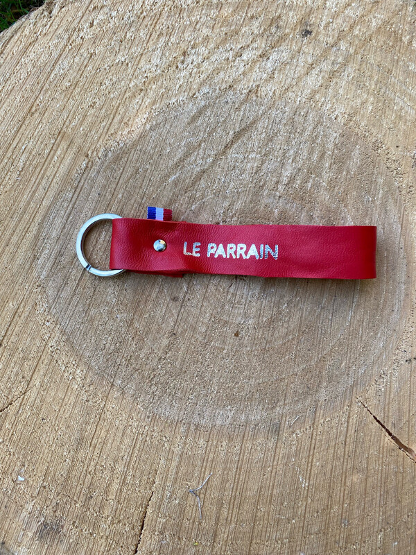 Porte clé en cuir « LE PARRAIN »