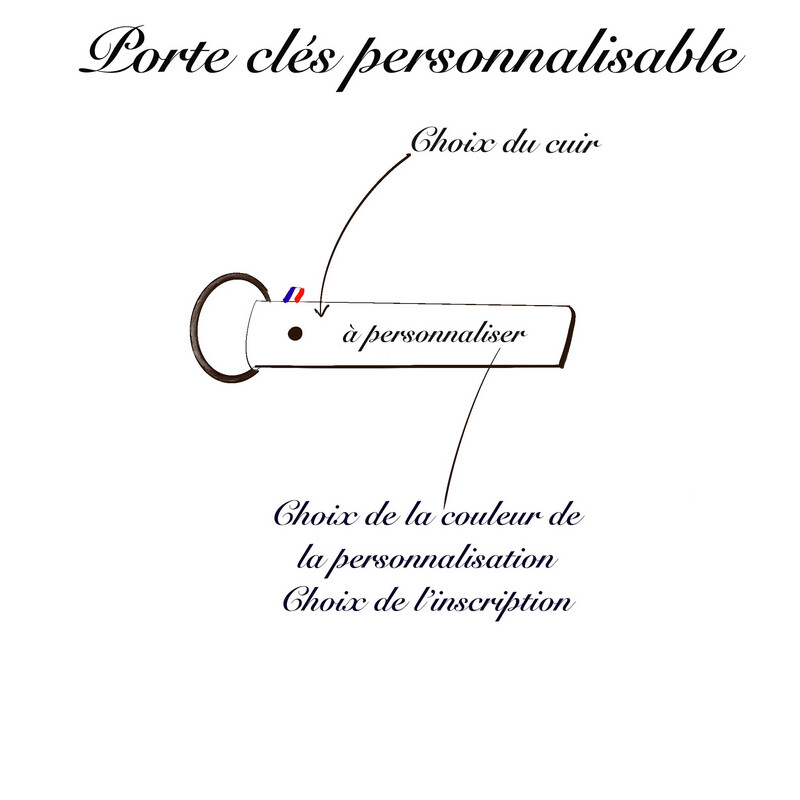 Porte clé en cuir personnalisable