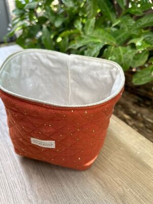 Panière manière matelassée, coloris terracotta