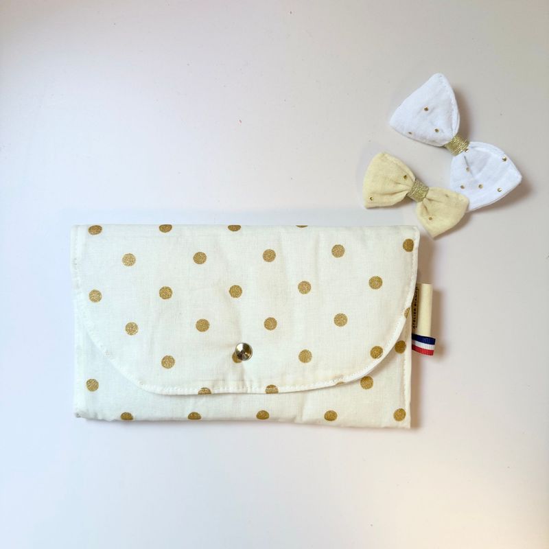 Pochette motifs pois dorés