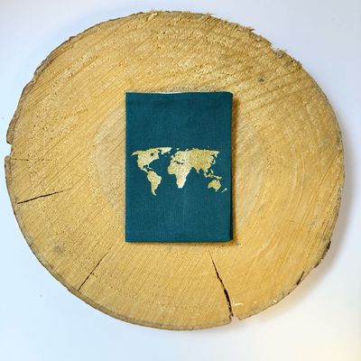 Pochette à passeport "Carte du monde"