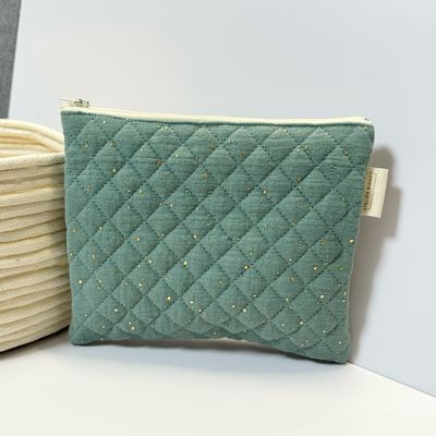 Pochette matelassée eucalyptus