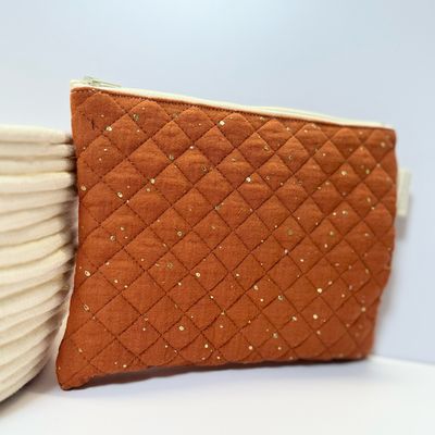 Pochette matelassée rouille