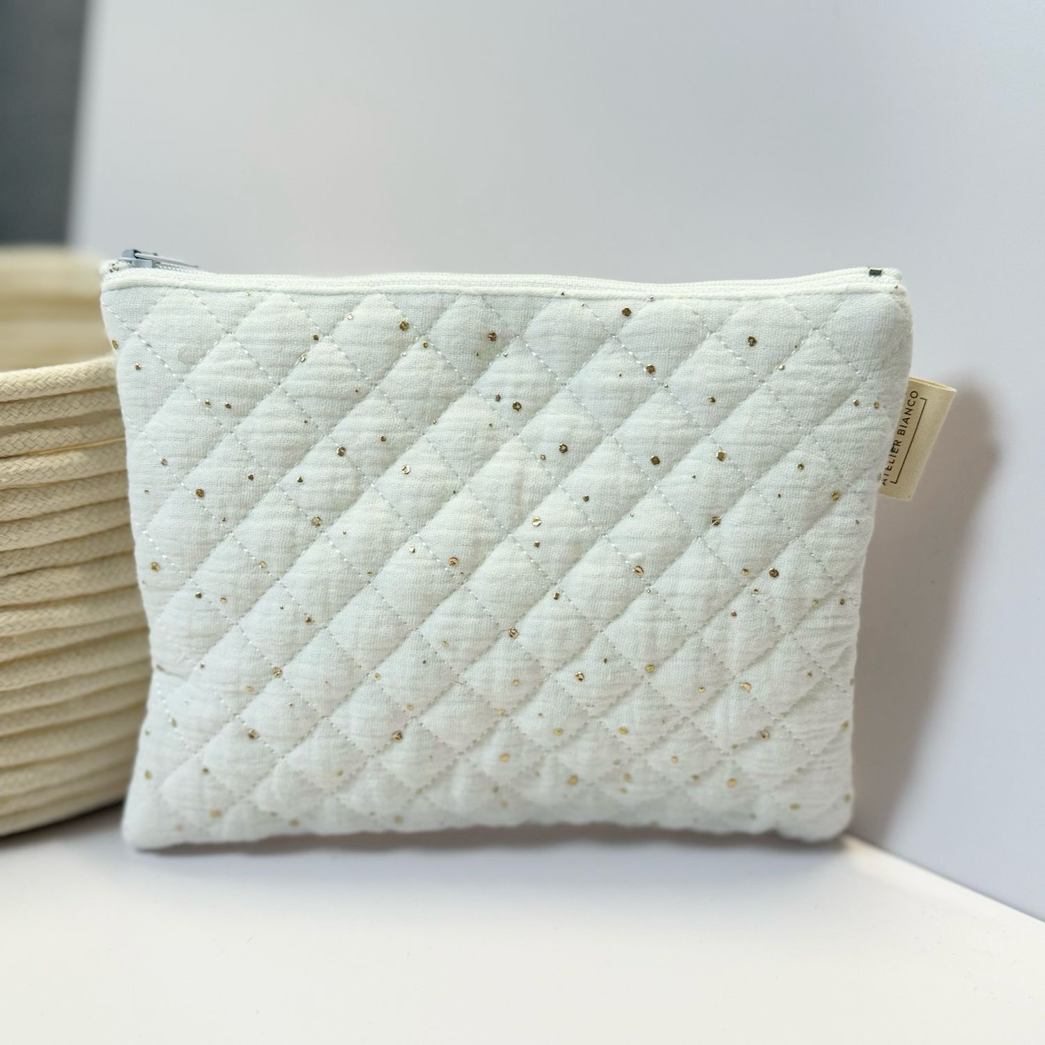 Pochette matelassée blanche