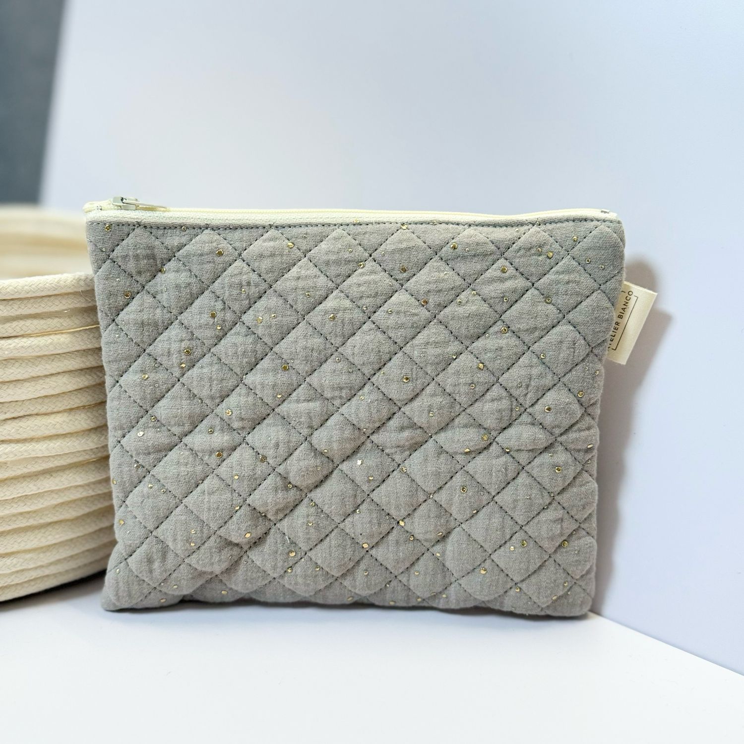 Pochette matelassée beige