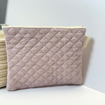 Pochette matelassée vieux rose