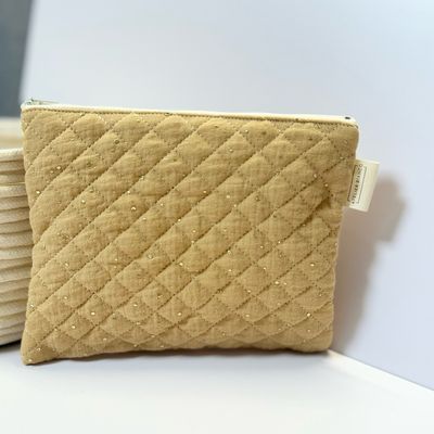 Pochette matelassée moutarde