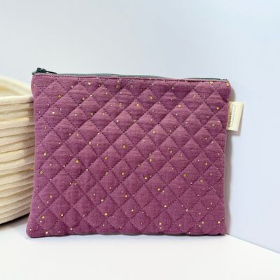 Pochette matelassée prune