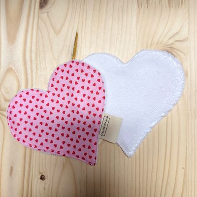 Lot de 2 lingettes lavables "coeur"