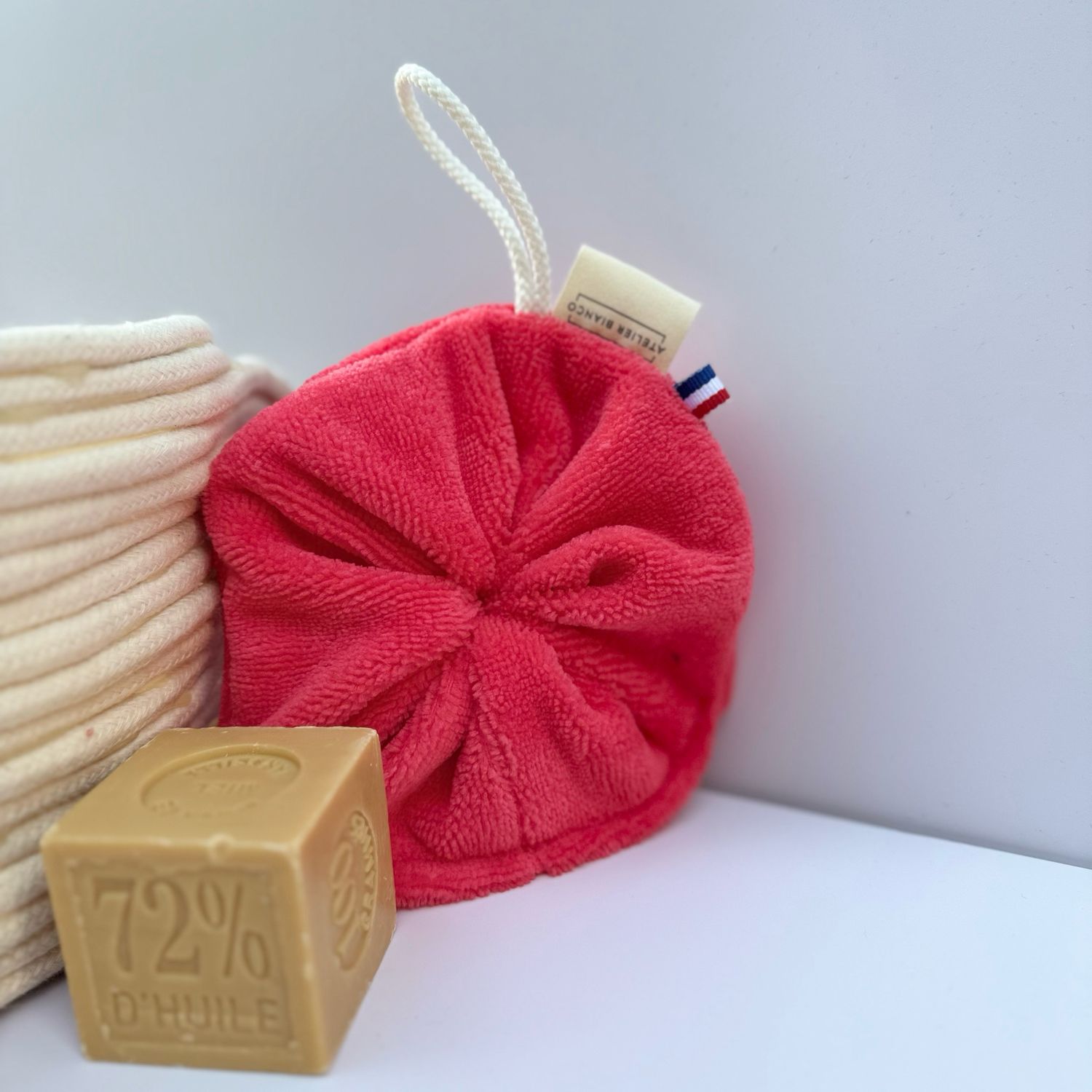 Fleur de douche rose bonbon