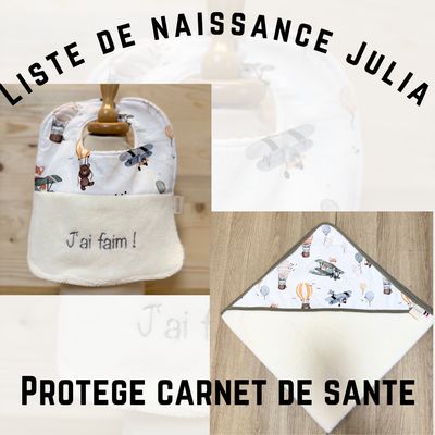 Protège carnet de santé  - Liste de naissance Julia