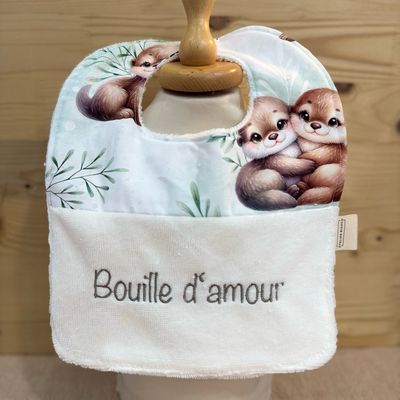? Personalized Baby Bib in Cotton and Bamboo – Handmade Newborn Gift, Soft and Unique