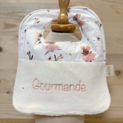 Bavoir bébé personnalisable – Motifs Souris danseuses