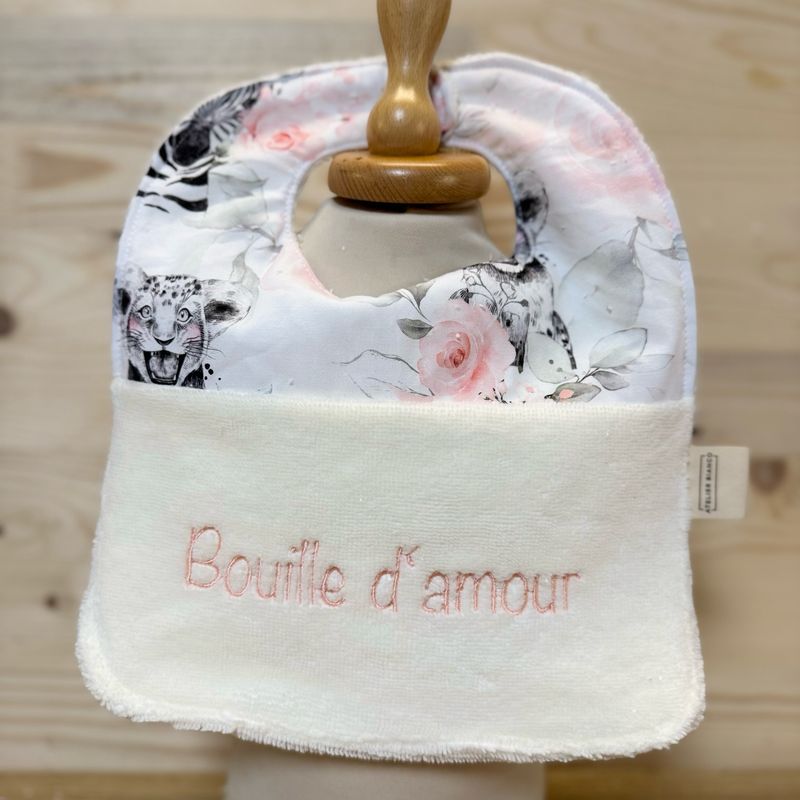 ? Personalized Baby Bib in Cotton and Bamboo – Handmade Newborn Gift, Soft and Unique