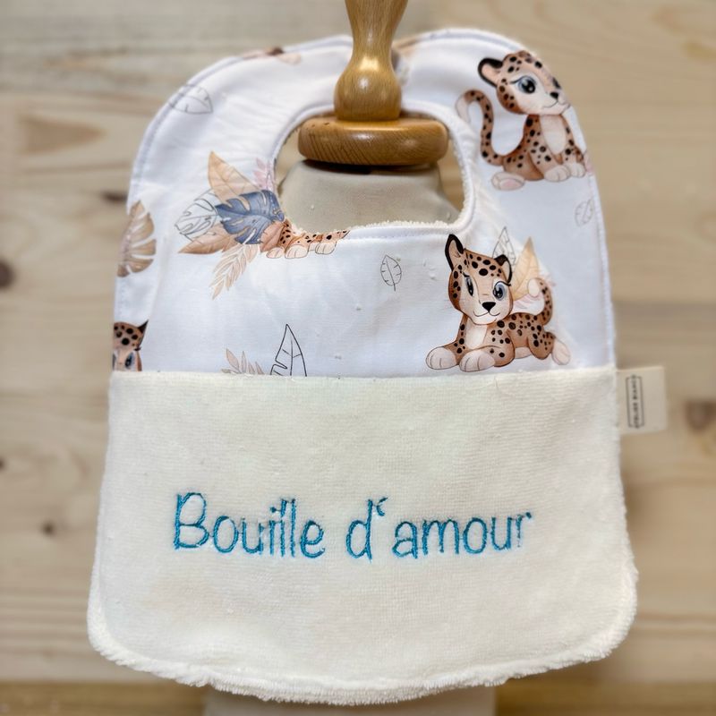 ? Personalized Baby Bib in Cotton and Bamboo – Handmade Newborn Gift, Soft and Unique