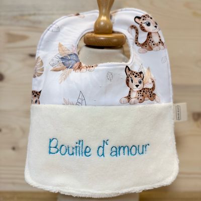 ? Personalized Baby Bib in Cotton and Bamboo – Handmade Newborn Gift, Soft and Unique
