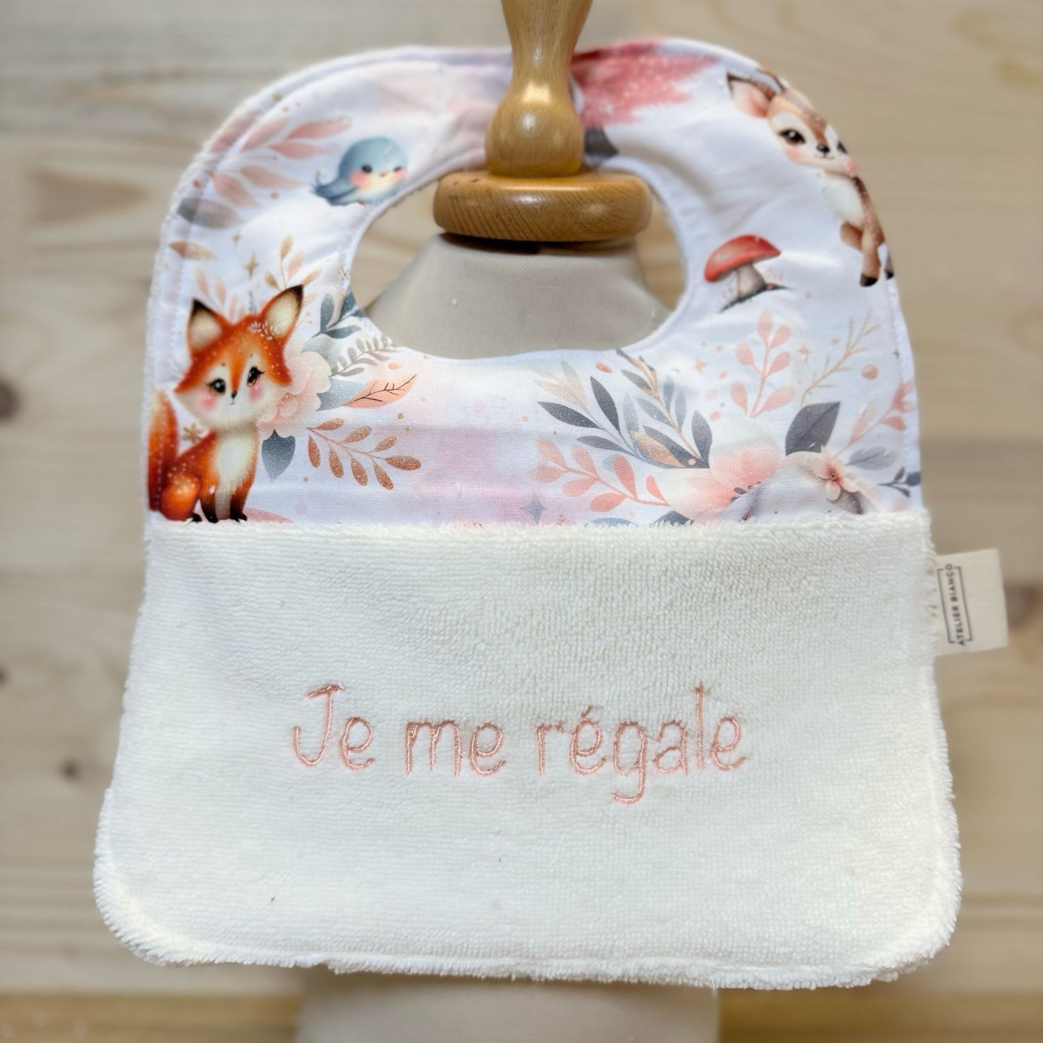 ? Personalized Baby Bib in Cotton and Bamboo – Handmade Newborn Gift, Soft and Unique