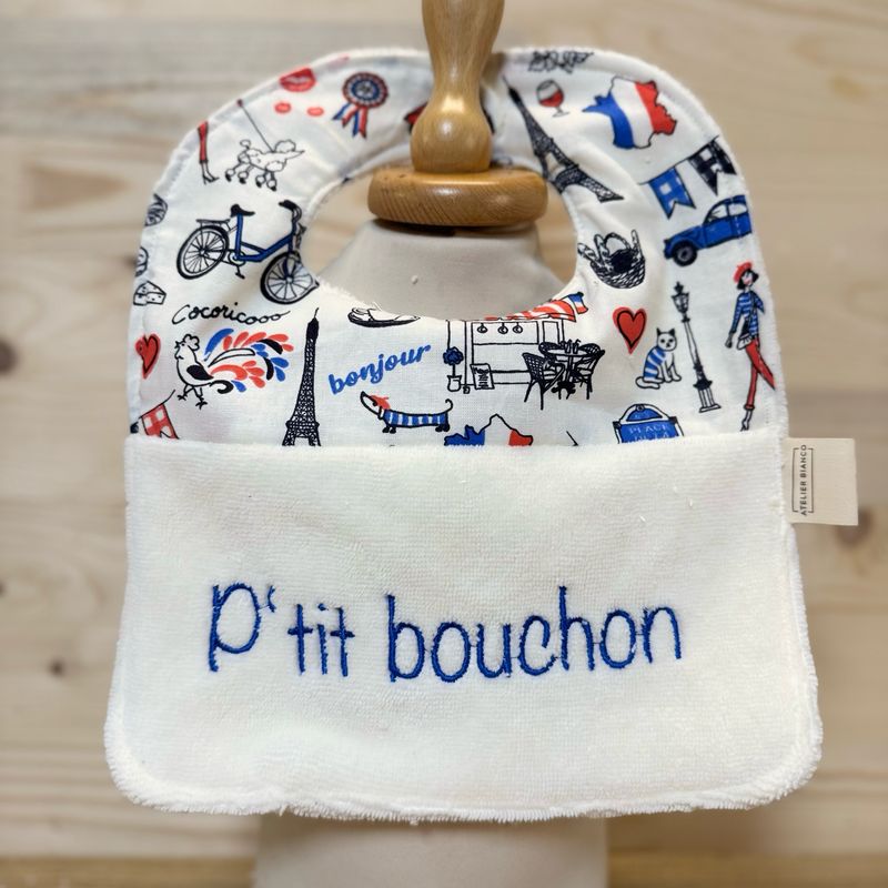 ? Personalized Baby Bib in Cotton and Bamboo – Handmade Newborn Gift, Soft and Unique