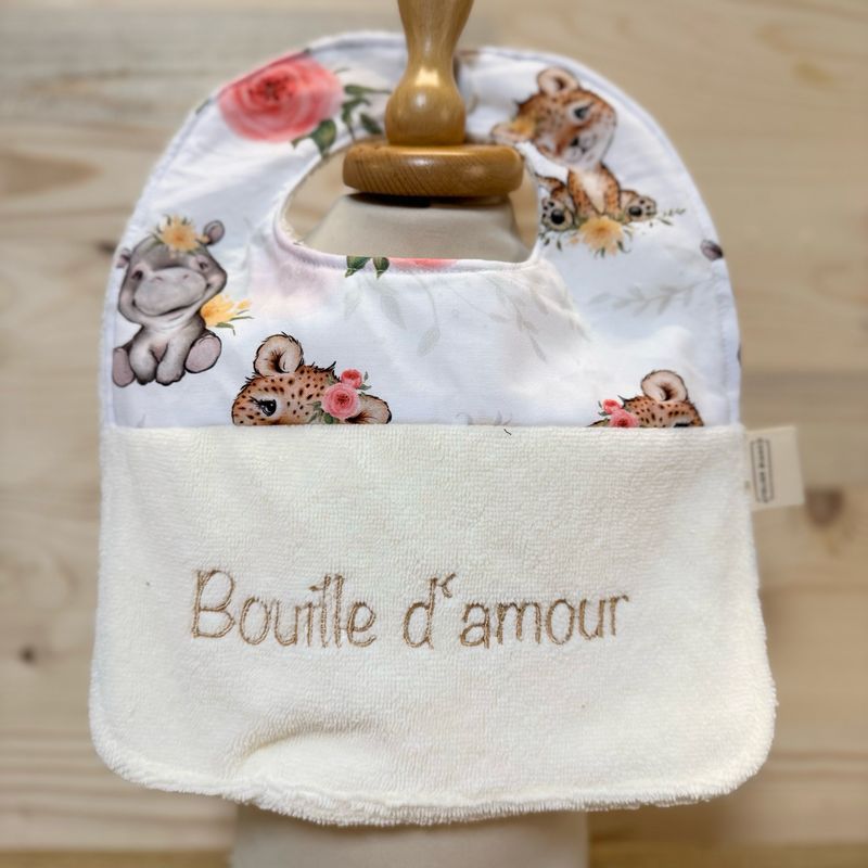 ? Personalized Baby Bib in Cotton and Bamboo – Handmade Newborn Gift, Soft and Unique