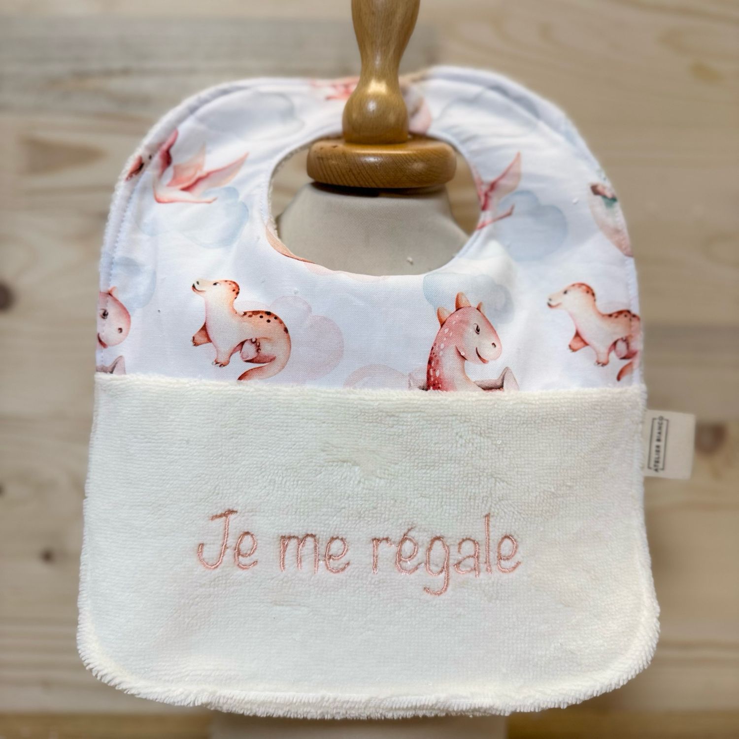 ? Personalized Baby Bib in Cotton and Bamboo – Handmade Newborn Gift, Soft and Unique