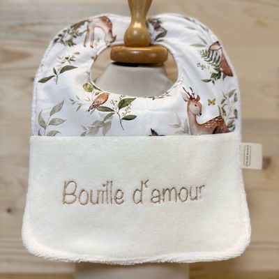 ? Personalized Baby Bib in Cotton and Bamboo – Handmade Newborn Gift, Soft and Unique