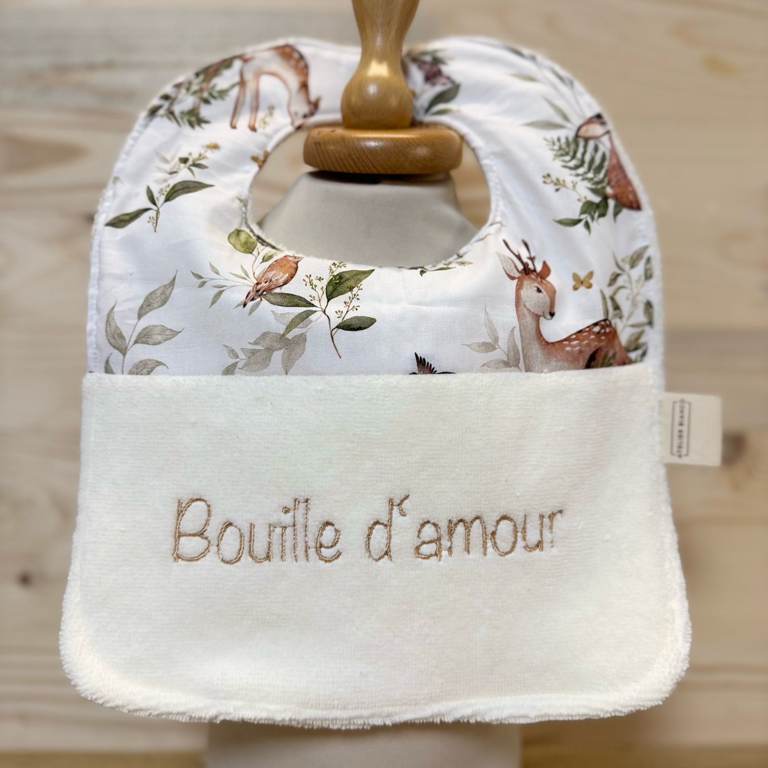 ? Personalized Baby Bib in Cotton and Bamboo – Handmade Newborn Gift, Soft and Unique