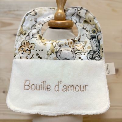 ? Personalized Baby Bib in Cotton and Bamboo – Handmade Newborn Gift, Soft and Unique