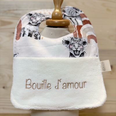 ? Personalized Baby Bib in Cotton and Bamboo – Handmade Newborn Gift, Soft and Unique