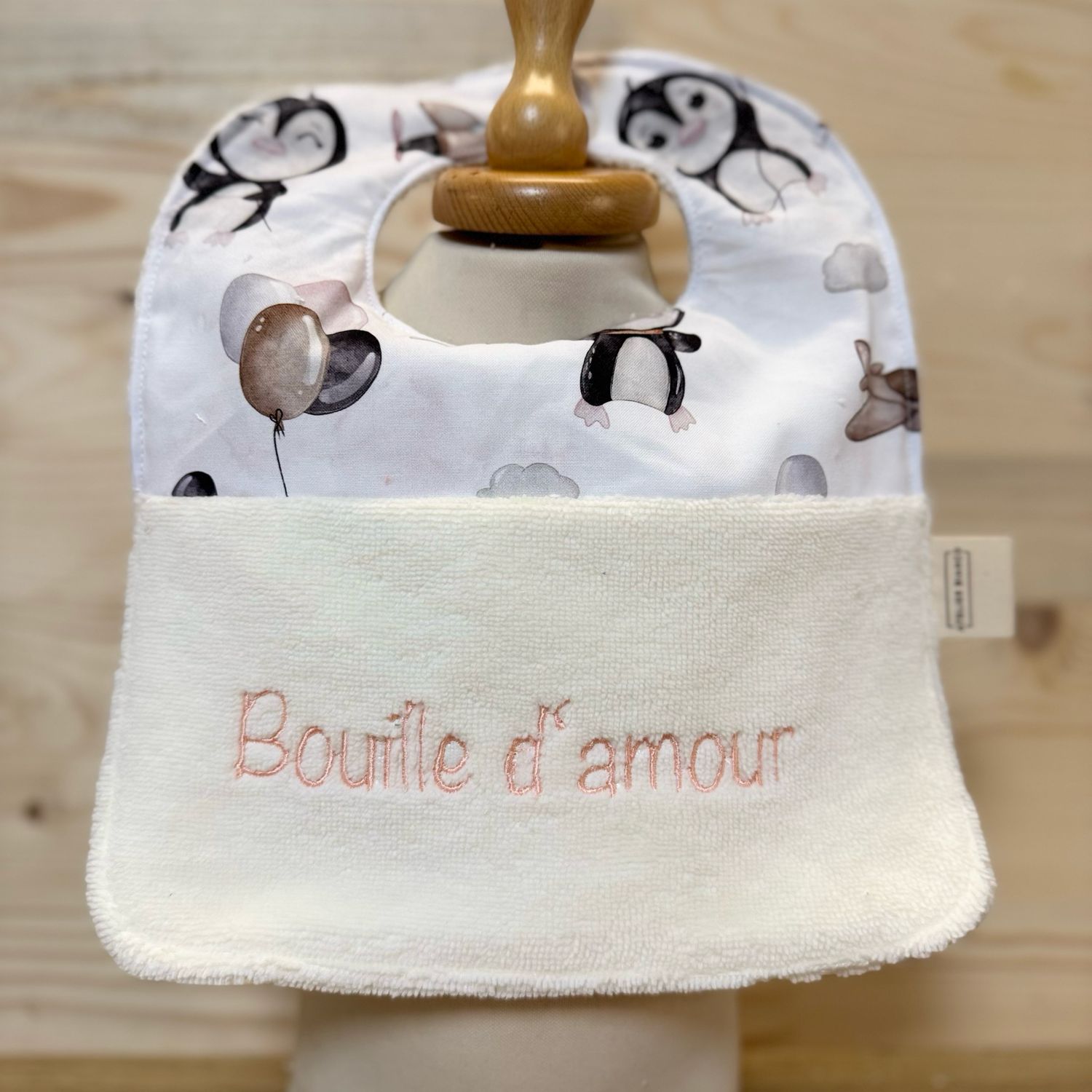 ? Personalized Baby Bib in Cotton and Bamboo – Handmade Newborn Gift, Soft and Unique