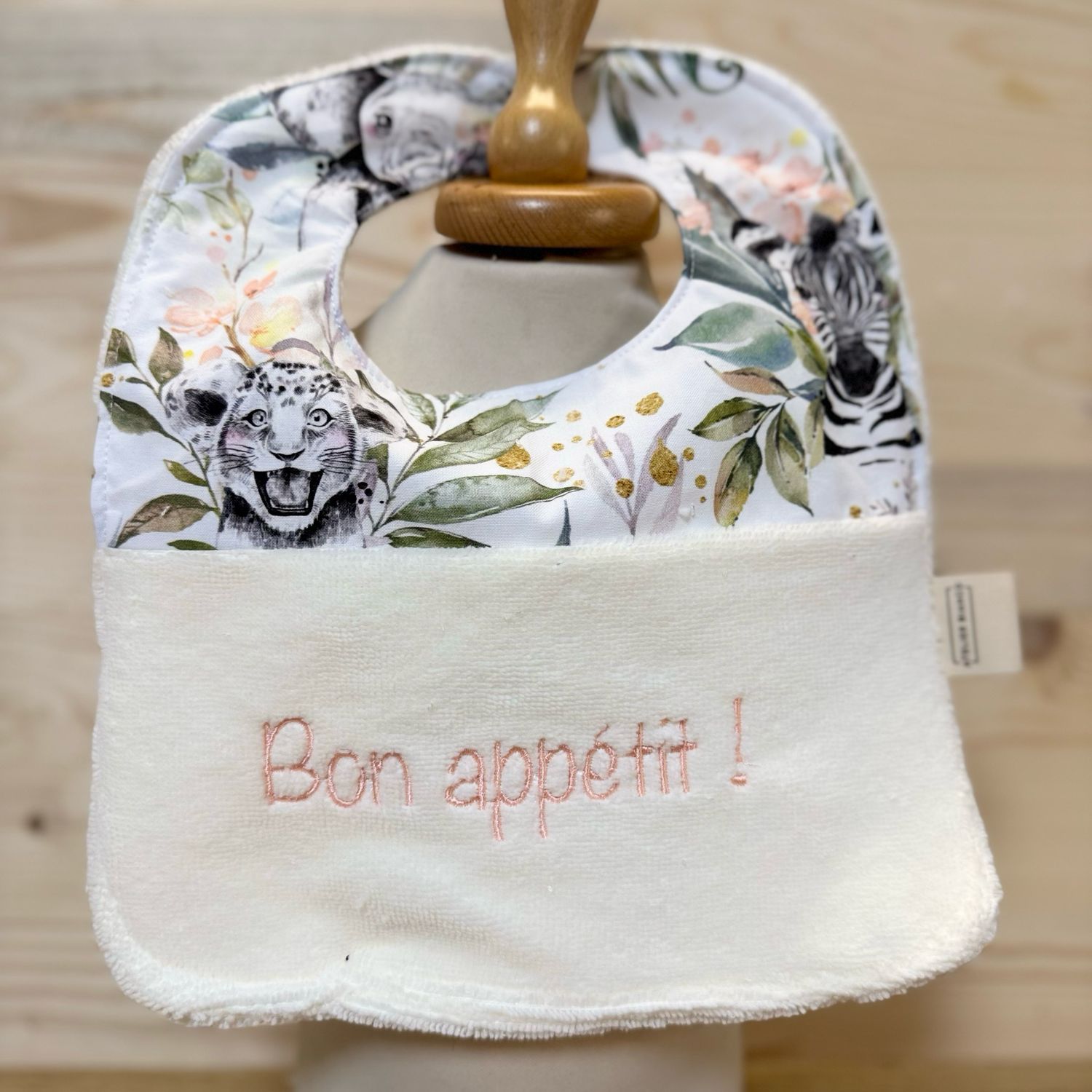 ? Personalized Baby Bib in Cotton and Bamboo – Handmade Newborn Gift, Soft and Unique