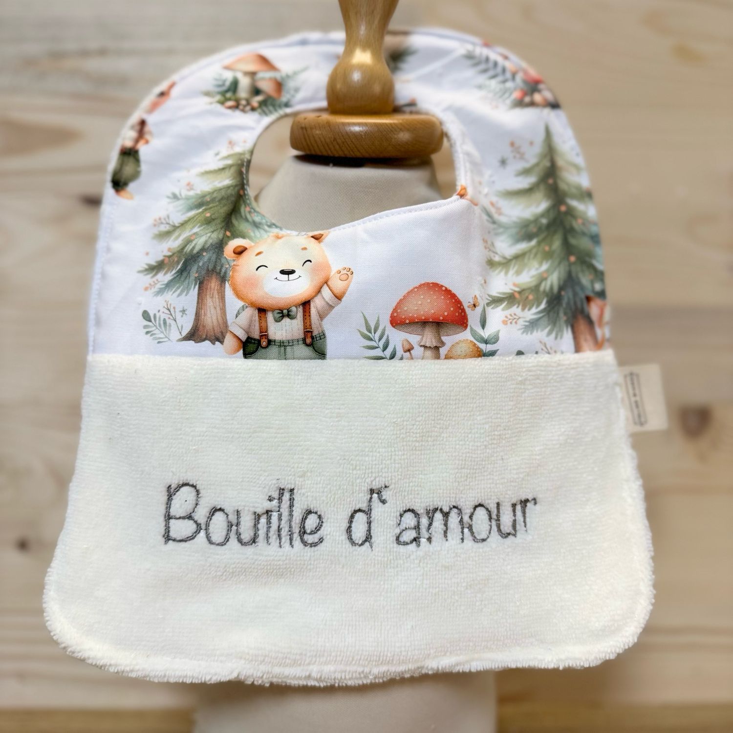 ? Personalized Baby Bib in Cotton and Bamboo – Handmade Newborn Gift, Soft and Unique