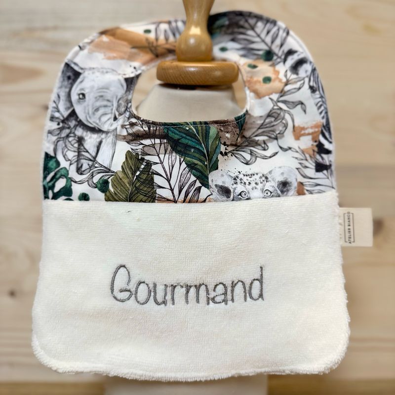 ? Personalized Baby Bib in Cotton and Bamboo – Handmade Newborn Gift, Soft and Unique