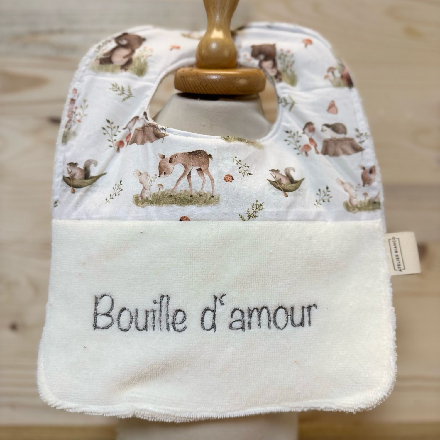 ? Personalized Baby Bib in Cotton and Bamboo – Handmade Newborn Gift, Soft and Unique