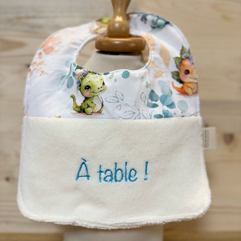 ? Personalized Baby Bib in Cotton and Bamboo – Handmade Newborn Gift, Soft and Unique