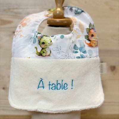 ? Personalized Baby Bib in Cotton and Bamboo – Handmade Newborn Gift, Soft and Unique