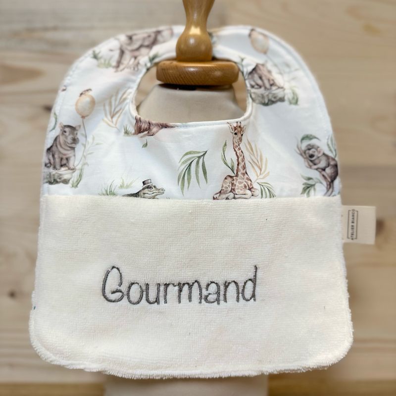 ? Personalized Baby Bib in Cotton and Bamboo – Handmade Newborn Gift, Soft and Unique