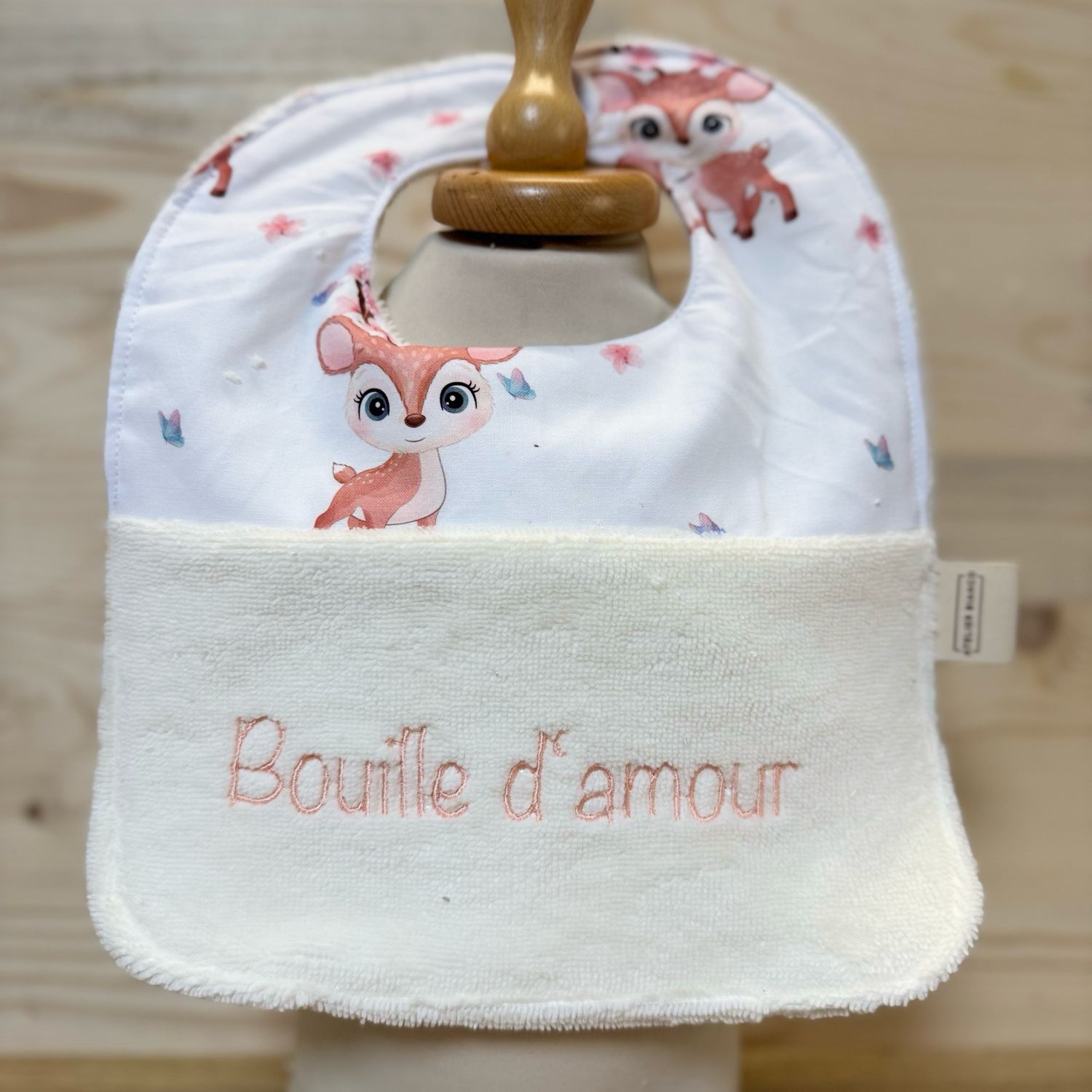 ? Personalized Baby Bib in Cotton and Bamboo – Handmade Newborn Gift, Soft and Unique