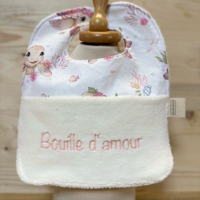 ? Personalized Baby Bib in Cotton and Bamboo – Handmade Newborn Gift, Soft and Unique